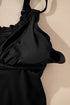 Black 2Pcs Solid Color Spaghetti Straps Tankini Set
